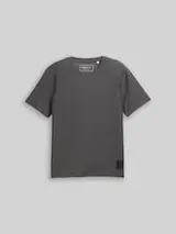 TOM TAILOR DENIM Herren T-Shirt mit Struktur, grau, Uni – Bild 1