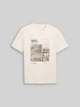 TOM TAILOR DENIM Herren T-Shirt mit Fotoprint, braun, Print – Bild 1