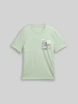 TOM TAILOR DENIM Herren T-Shirt mit Fotoprint, grün, Print – Bild 1