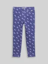 TOM TAILOR Mädchen Leggings mit Allover-Print, blau, Gemustert – Bild 1