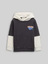 TOM TAILOR Jungen Hoodie Sweatshirt im 2-in-1-Look, grau, Uni – Bild 1
