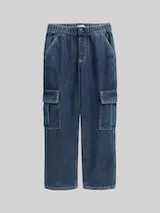 TOM TAILOR Jungen Baggy Cargo Jeans, blau, Uni – Bild 1