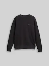 TOM TAILOR DENIM Herren Relaxed Fit Sweatshirt mit Rückenprint, schwarz, Uni – Bild 1