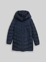 TOM TAILOR Damen Puffer-Mantel im 2-in-1-Look, blau, Uni – Bild 1
