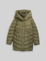 TOM TAILOR Damen Puffer-Mantel im 2-in-1-Look, grün, Uni – Bild 1