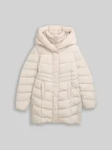 TOM TAILOR Damen Puffer-Mantel im 2-in-1-Look, weiß, Uni – Bild 1