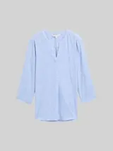 TOM TAILOR Damen Bluse aus Baumwolle, blau, Uni – Bild 1