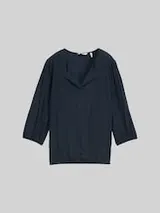 TOM TAILOR Damen Bluse aus Viskose, blau, Uni – Bild 1