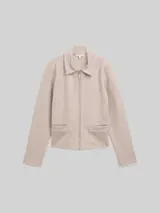 TOM TAILOR Damen Regular Fit Jacke mit Reißverschluss, braun, Meliert – Bild 1