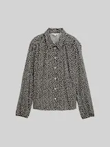 TOM TAILOR DENIM Damen Hemdbluse mit Muster, schwarz, Gepunktet – Bild 1