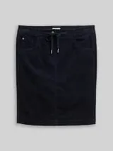 TOM TAILOR Damen Cordrock mit Kordelzug, blau, Uni – Bild 1
