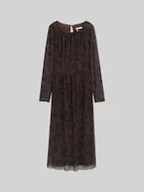 TOM TAILOR Damen Midi-Meshkleid mit Muster, braun, Animalprint – Bild 1