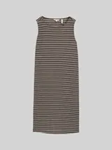 TOM TAILOR Damen Jacquard Kleid, schwarz, Gestreift – Bild 1