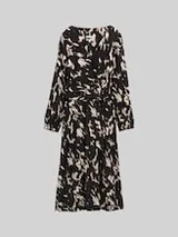 TOM TAILOR Damen Midi-Wickelkleid mit Muster, braun, Animalprint – Bild 1