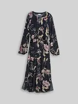 TOM TAILOR Damen Maxi-Kleid mit Blumenmuster, blau, Geblümt – Bild 1
