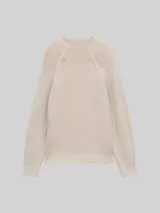 TOM TAILOR Damen Loose Fit Strickpullover mit Stehkragen, beige, Uni – Bild 1