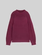 TOM TAILOR Damen Loose Fit Strickpullover mit Stehkragen, rot, Uni – Bild 1