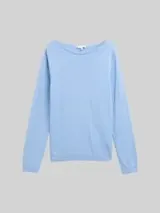 TOM TAILOR Damen Strickpullover mit U-Boot-Ausschnitt, blau, Uni – Bild 1