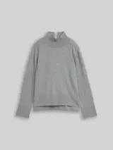 TOM TAILOR Damen Strickpullover mit Kaschmir-Anteil, grau, Meliert – Bild 1