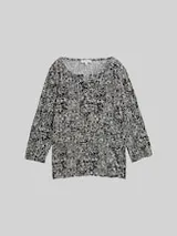 TOM TAILOR Damen Crinkle Blusenshirt mit Muster, blau, Gemustert – Bild 1