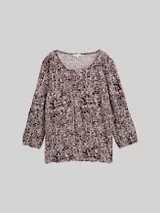 TOM TAILOR Damen Crinkle Blusenshirt mit Muster, rot, Gemustert – Bild 1