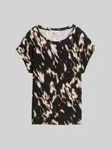 TOM TAILOR Damen T-Shirt mit Muster, braun, Animalprint – Bild 1