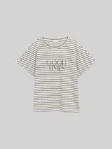 TOM TAILOR Damen T-Shirt mit Streifenmuster, blau, Gestreift – Bild 1