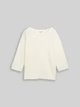 TOM TAILOR Damen Loose Fit Langarmshirt mit Fledermausärmeln, weiß, Uni – Bild 1