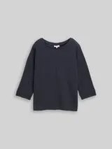 TOM TAILOR Damen Loose Fit Langarmshirt mit Fledermausärmeln, blau, Uni – Bild 1
