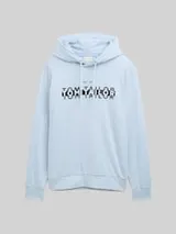 TOM TAILOR Herren Hoodie Sweatshirt mit Logo-Print, blau, Logo Print – Bild 1