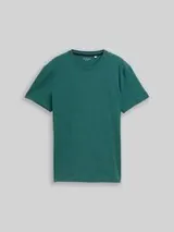 TOM TAILOR Herren Slim Fit T-Shirt mit Stretch, grün, Uni – Bild 1