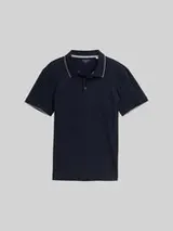 TOM TAILOR Herren Slim Fit Jersey Poloshirt mit Stretch, blau, Uni – Bild 1