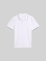 TOM TAILOR Herren Slim Fit Jersey Poloshirt mit Stretch, weiß, Uni – Bild 1