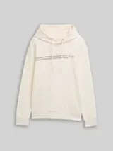 TOM TAILOR Herren Hoodie Sweatshirt mit Logo-Print, weiß, Uni – Bild 1
