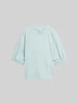 TOM TAILOR DENIM Damen Boxy Fit T-Shirt, blau, Meliert – Bild 1