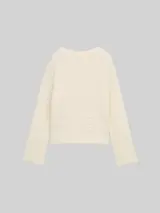 TOM TAILOR DENIM Damen Relaxed Fit Strickpullover, weiß, Uni – Bild 1