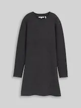 TOM TAILOR DENIM Damen Mini Skater Strickkleid, grau, Meliert – Bild 1