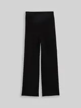 TOM TAILOR DENIM Damen Straight Strickhose, schwarz, Uni – Bild 1