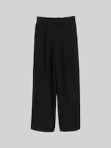 TOM TAILOR DENIM Damen Wide Leg Hose, schwarz, Uni – Bild 1