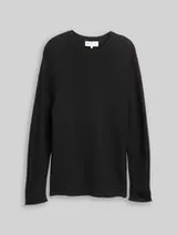 TOM TAILOR DENIM Herren Relaxed Fit Strickpullover, schwarz, Uni – Bild 1