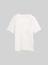 TOM TAILOR Damen T-Shirt aus Baumwolle, weiß, Uni – Bild 7