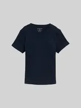 TOM TAILOR Damen T-Shirt mit Rundhalsausschnitt, blau, Uni – Bild 1