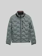 TOM TAILOR Herren Hybrid Steppjacke mit verstaubarer Kapuze, grün, Uni – Bild 1