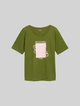 TOM TAILOR Damen Plus Size - T-Shirt mit Print, grün, Uni – Bild 1