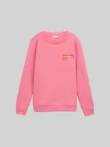 TOM TAILOR Damen Loose Fit Sweatshirt mit Print, rosa, Uni – Bild 1