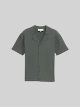 TOM TAILOR DENIM Herren Strick-Poloshirt mit kurzen Ärmeln, grün, Uni – Bild 1