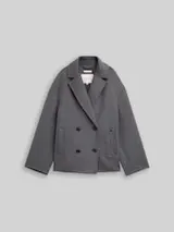 TOM TAILOR Damen Cabanjacke mit Wollanteil, grau, Meliert – Bild 1