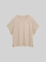 TOM TAILOR Damen Loose Fit T-Shirt mit Print, grau, Uni – Bild 1