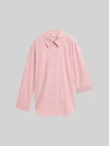 TOM TAILOR Damen Loose Fit Popeline Hemdbluse, rosa, Uni – Bild 1