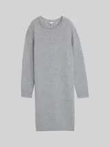 TOM TAILOR Damen Strickkleid mit U-Boot-Ausschnitt, grau, Meliert – Bild 1